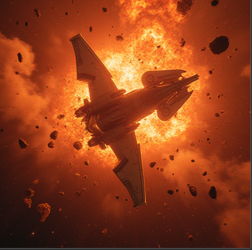 At the end of the night. A spaceship takes flight. Unknown capabilities. Full AI crew compliment.