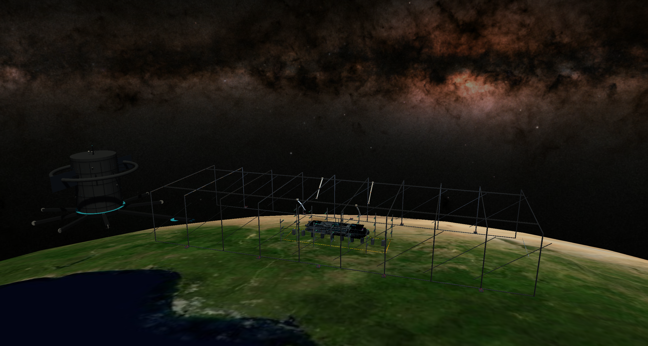 Building a spacestation in orbit.